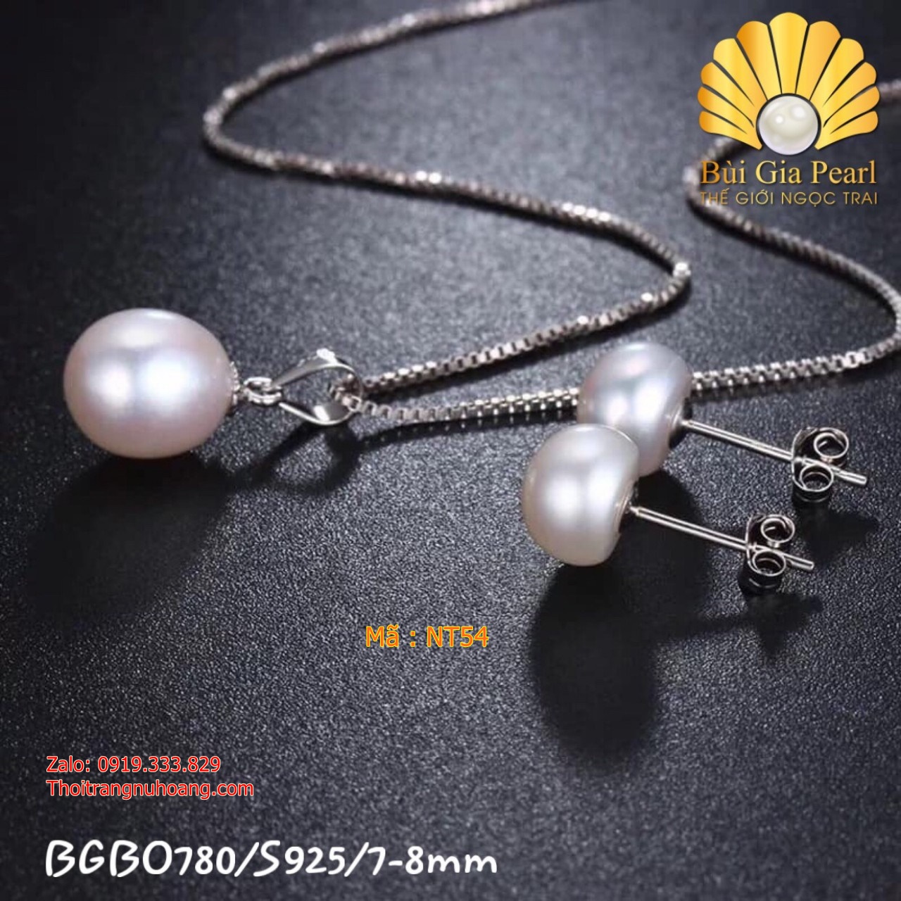 Dây Chuyền Và Hoa Tai Nụ Ngọc Trai Xinh NT54